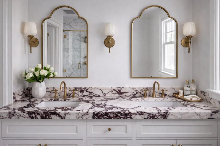 Calacatta Viola bathroom vanity