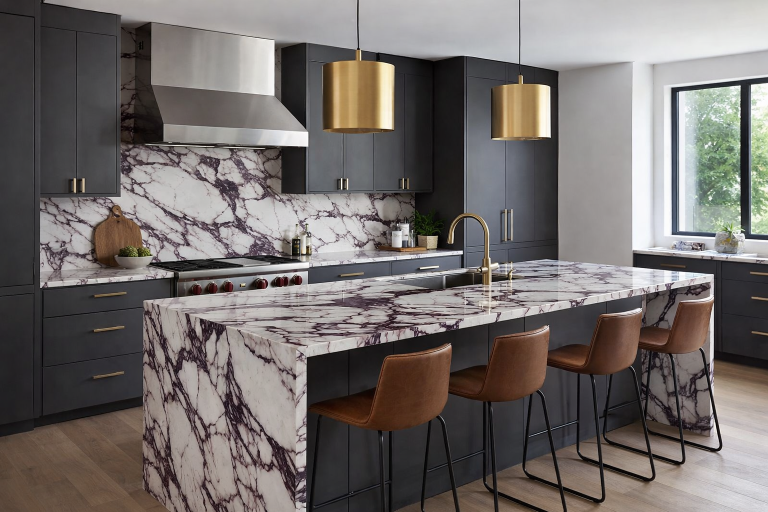 Viola Quartz Kitchen Polished