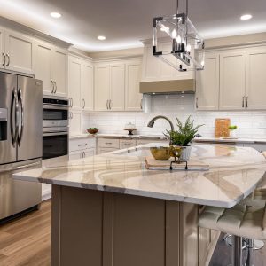 quartz kitchen island